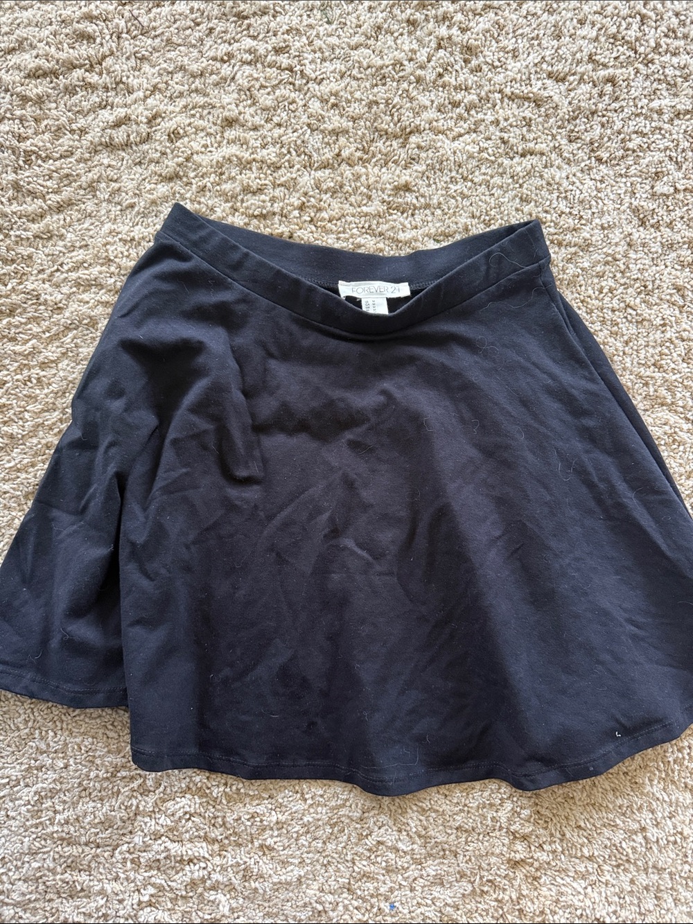 Forever 21 Black Circle Skater Mini Skirt